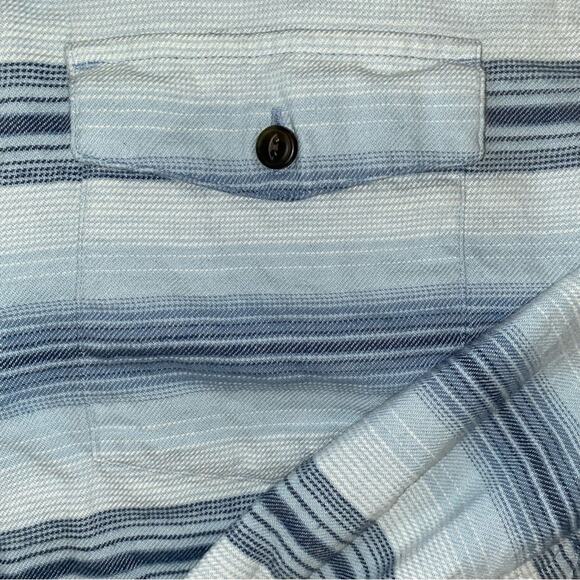 Patagonia $89 Fjord Organic Cotton Flannel Blue Stripe Mens MED EUC - Picture 7 of 9